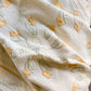 Vintage Yellow and Green Tulip Swirl Applique Sateen Quilt, c1930