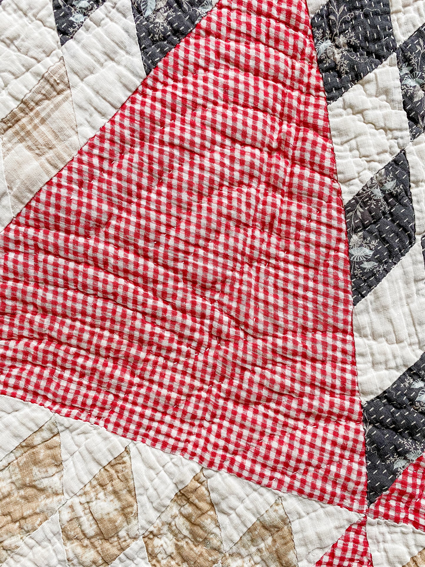 Antique Red and White Sugar Loaf Quilt