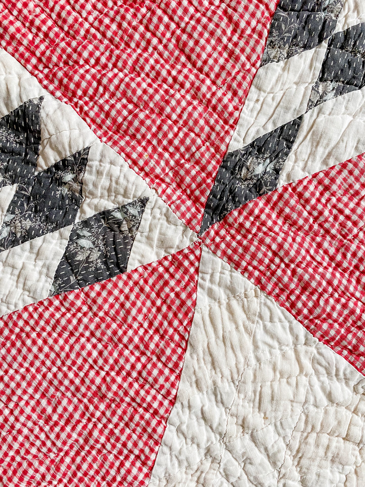 Antique Red and White Sugar Loaf Quilt
