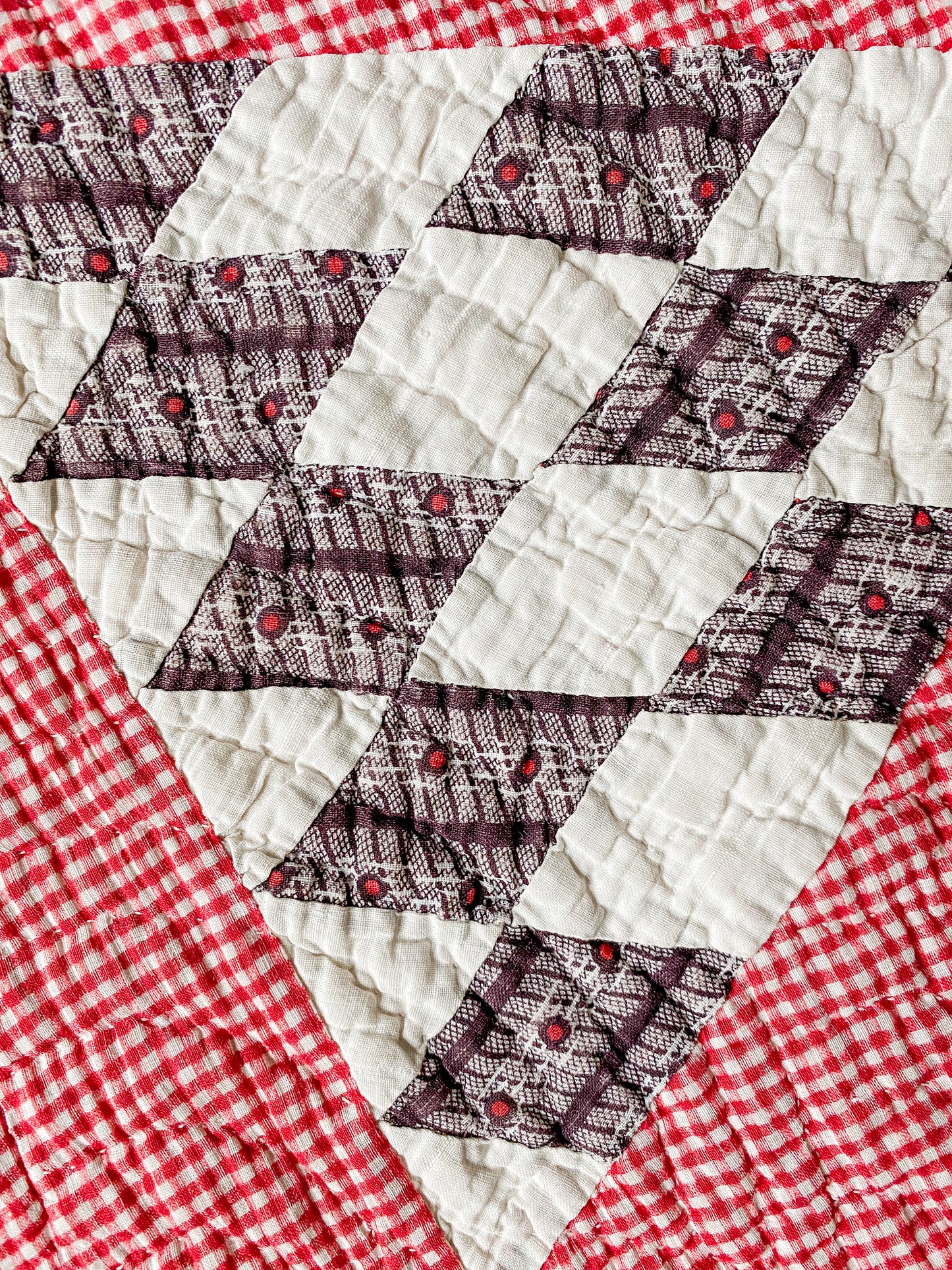 Antique Red and White Sugar Loaf Quilt