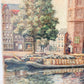 Antique Dutch Oil Painting of Montelbaanstoren Tower, Amsterdam