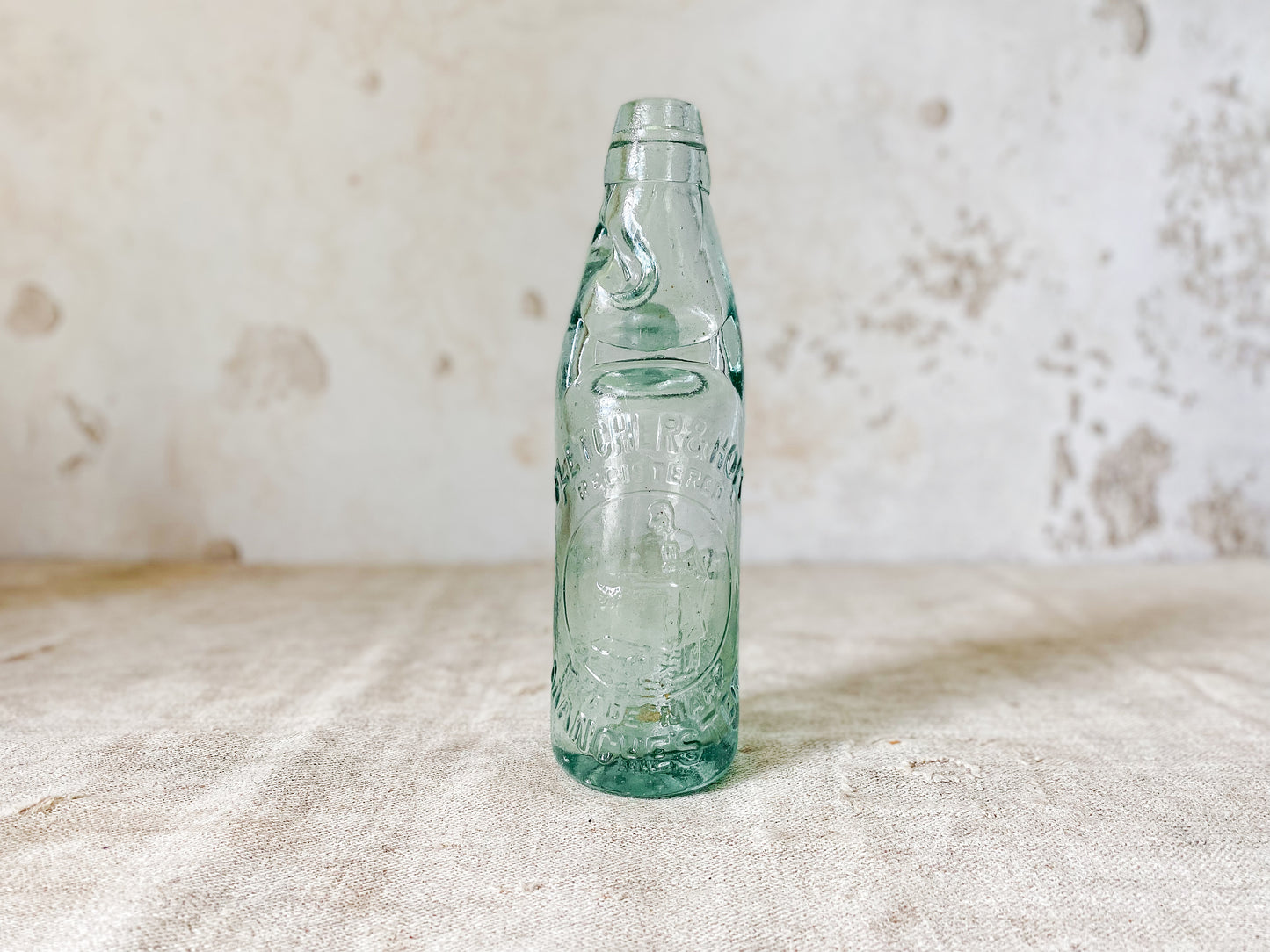 Antique English Pictorial Codd Bottle - Fletcher & Holt, Manchester