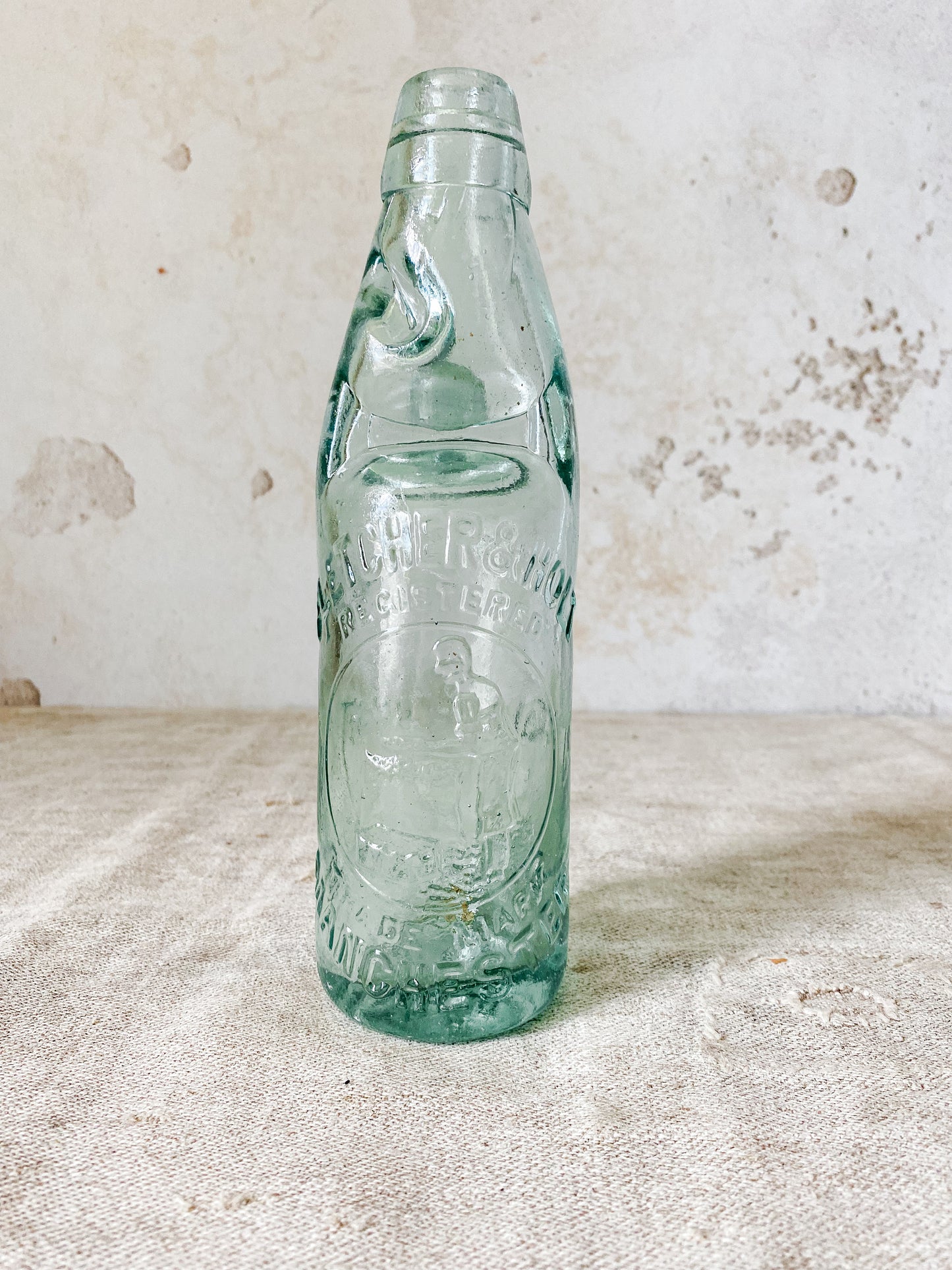 Antique English Pictorial Codd Bottle - Fletcher & Holt, Manchester