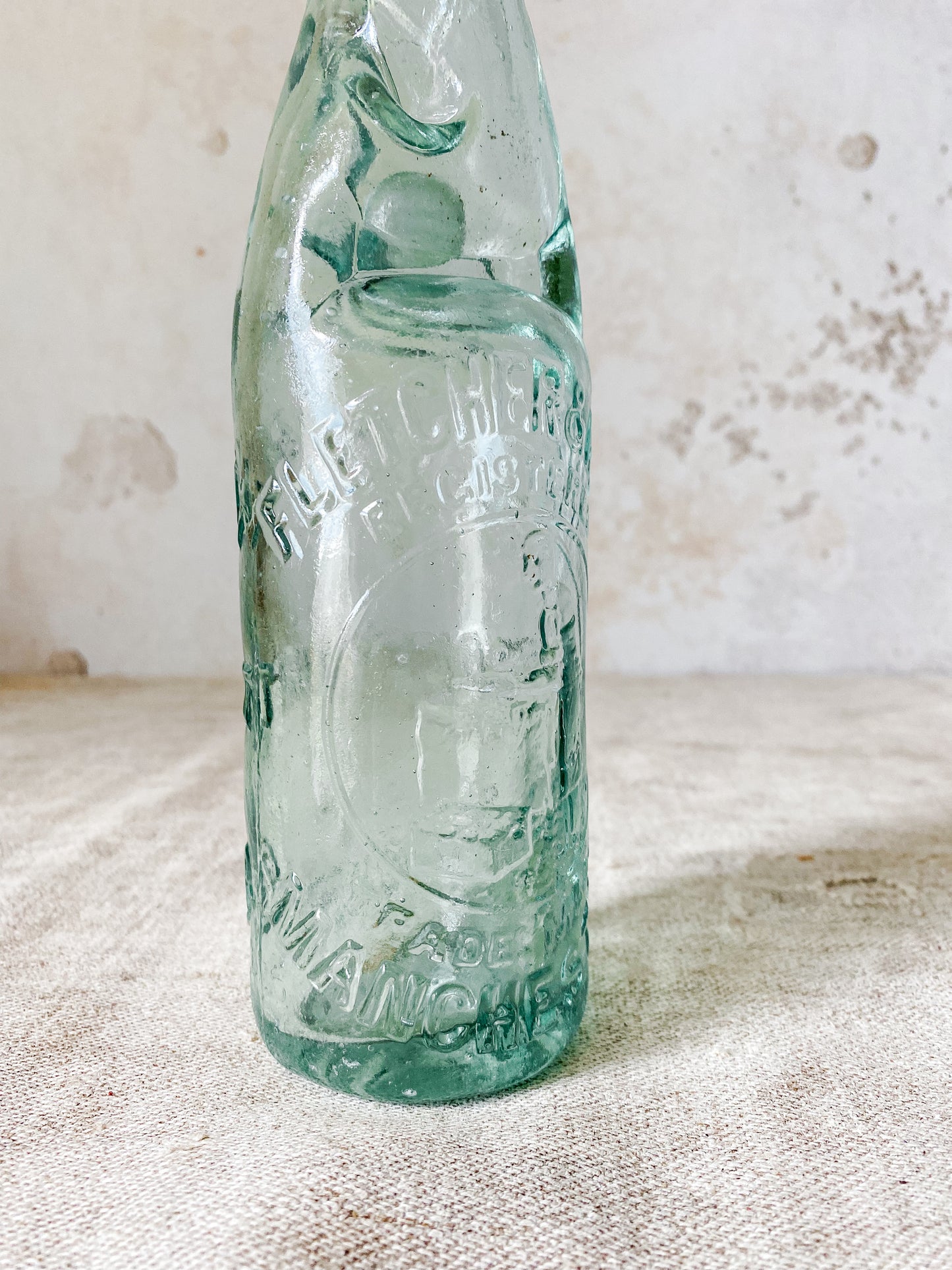 Antique English Pictorial Codd Bottle - Fletcher & Holt, Manchester