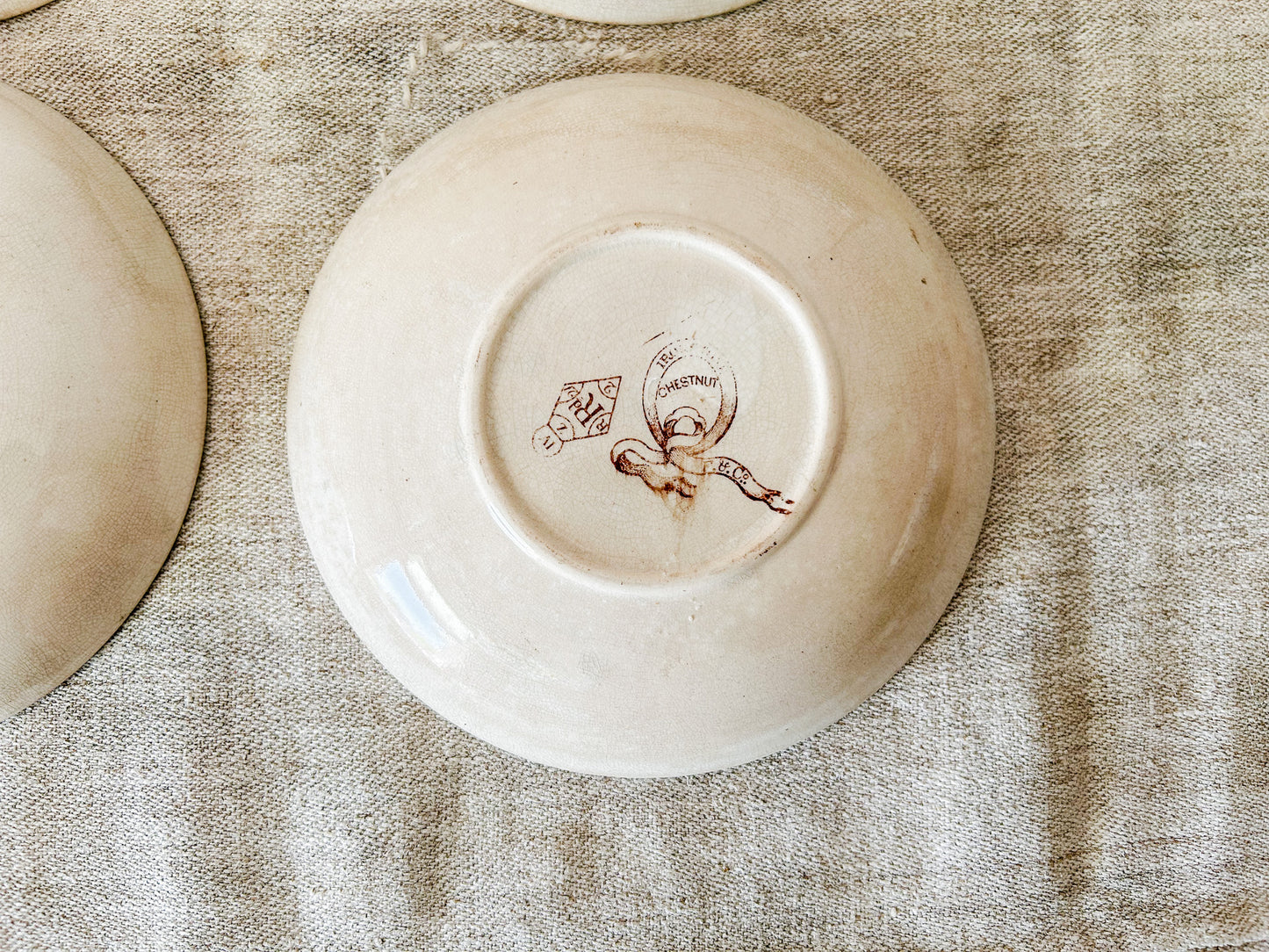 Set of 6 Antique Ironstone 7” Bowls - Chestnut by F & Co