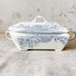 Antique “Avondale” Blue Transferware Ironstone Covered Vegetable Dish by W. & T. Adams