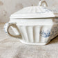 Antique “Avondale” Blue Transferware Ironstone Covered Vegetable Dish by W. & T. Adams