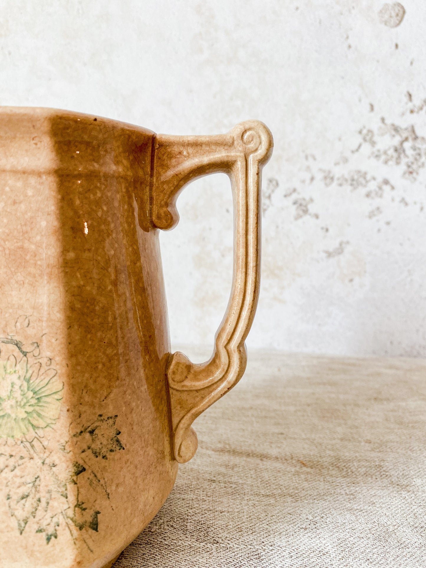 Antique Heavily Stained & Crazed Ironstone Pitcher