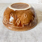 Vintage Monmouth Pottery Diamond Pattern Brown 9” Mixing Bowl