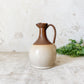 Antique English Two Tone Stoneware Flagon Pitcher