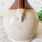 Antique English Two Tone Stoneware Flagon Pitcher
