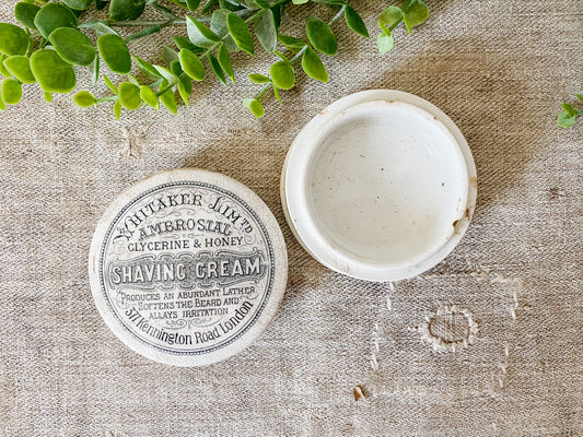 Antique Whitaker Ltd. Shaving Cream English Pot & Lid
