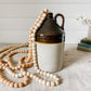 Vintage Two Tone Brown and Cream Large Stoneware Whiskey Jug