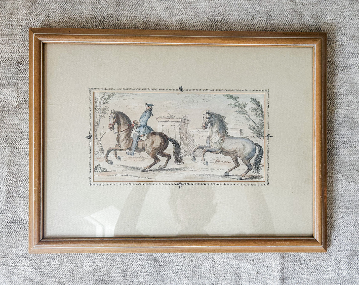 Pair Of Antique Hand Colored Horse Equestrian Engravings