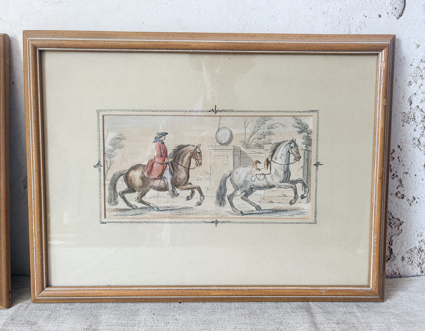 Pair Of Antique Hand Colored Horse Equestrian Engravings