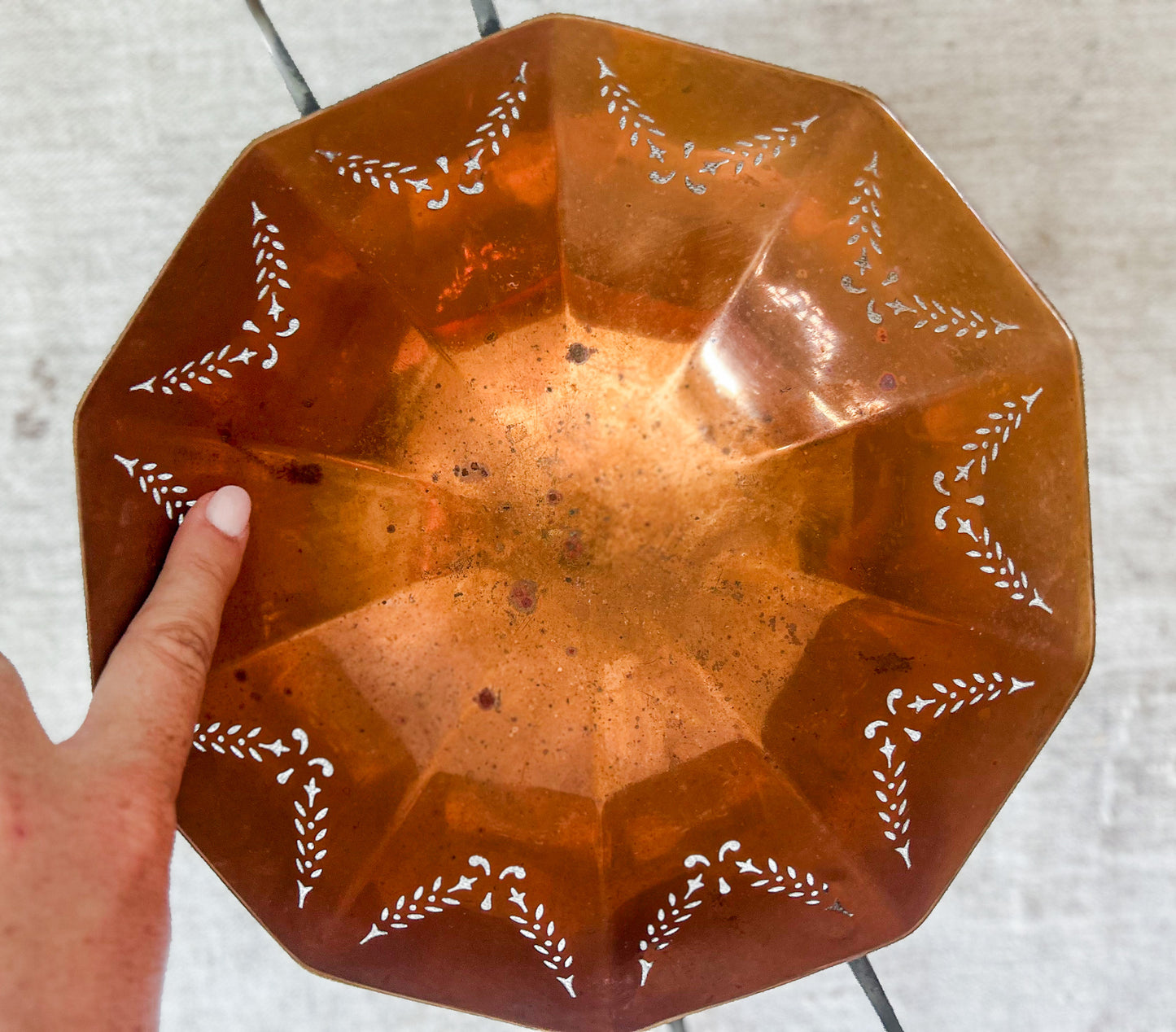 Vintage Sheffield USA Brass Copper Colander