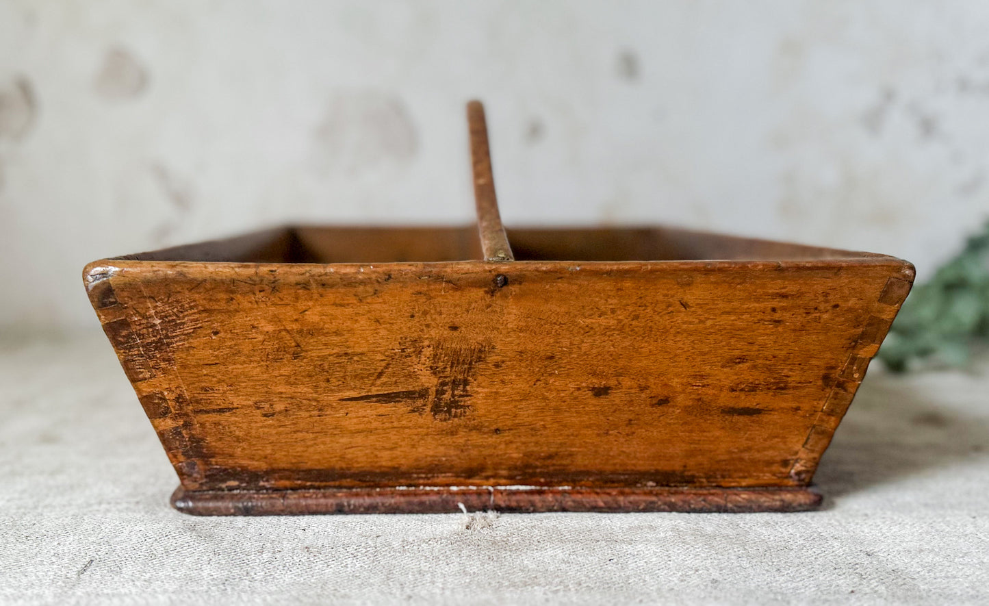 Antique Canted Dove-Tailed Primitive Utensil Caddy
