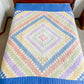 Vintage Around the World Quilt with Blue Border