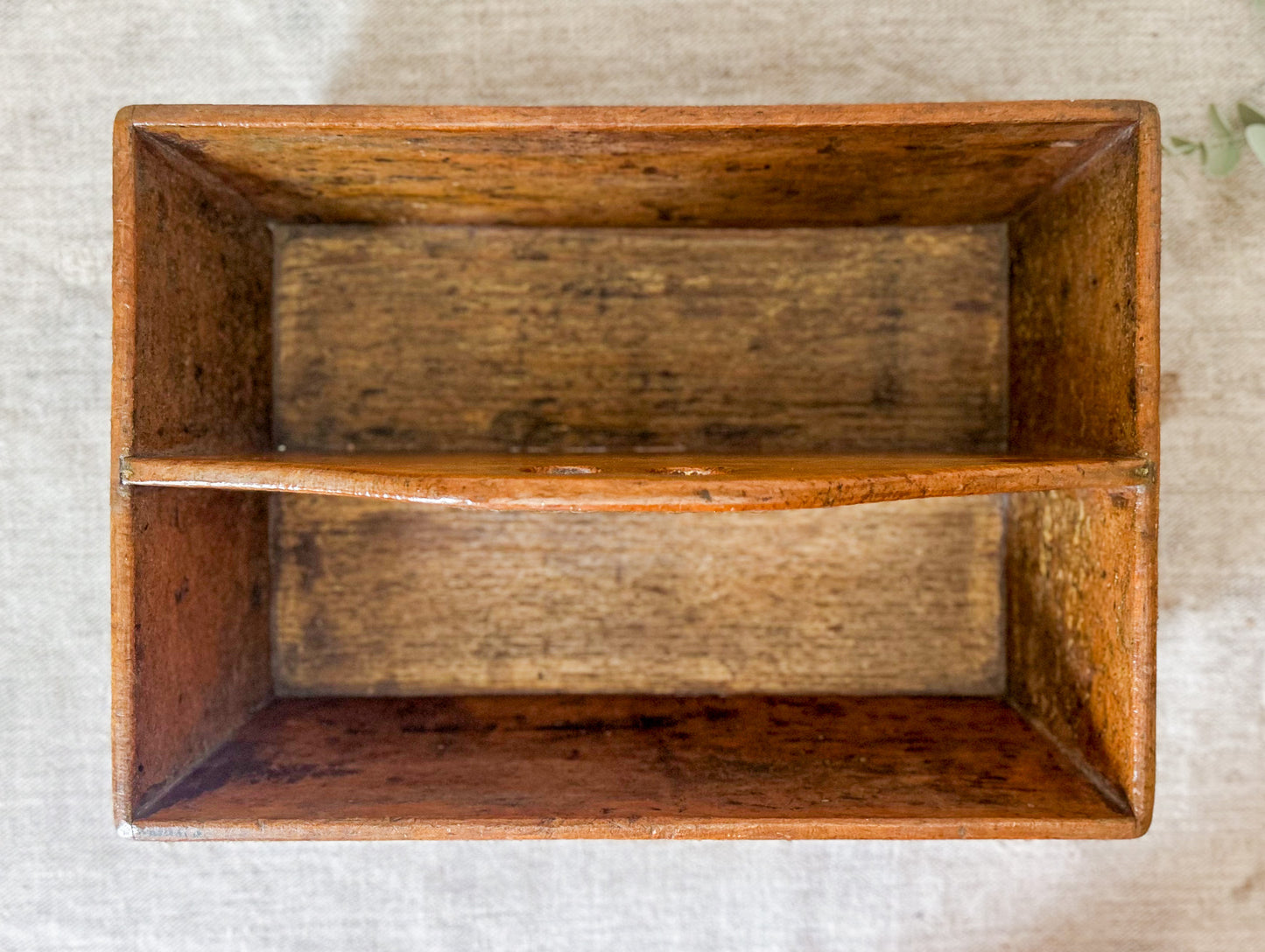 Antique Canted Dove-Tailed Primitive Utensil Caddy