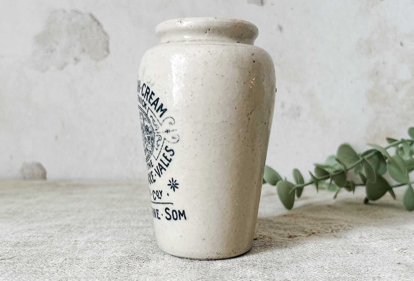 Antique Parrett & Axe Vales English Cream Pot - Crewkerne, Somerset