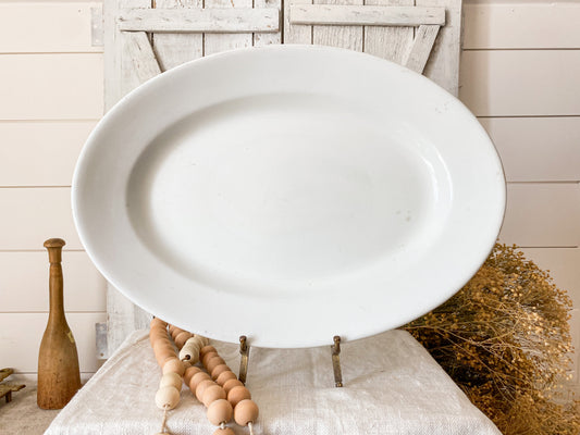 Antique Heavy Ironstone 16" Roast Platter by J & G Meakin, c1890