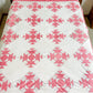 Set of Two Antique Matching Pink and White Broken Dishes Quilt TOPS, c1910