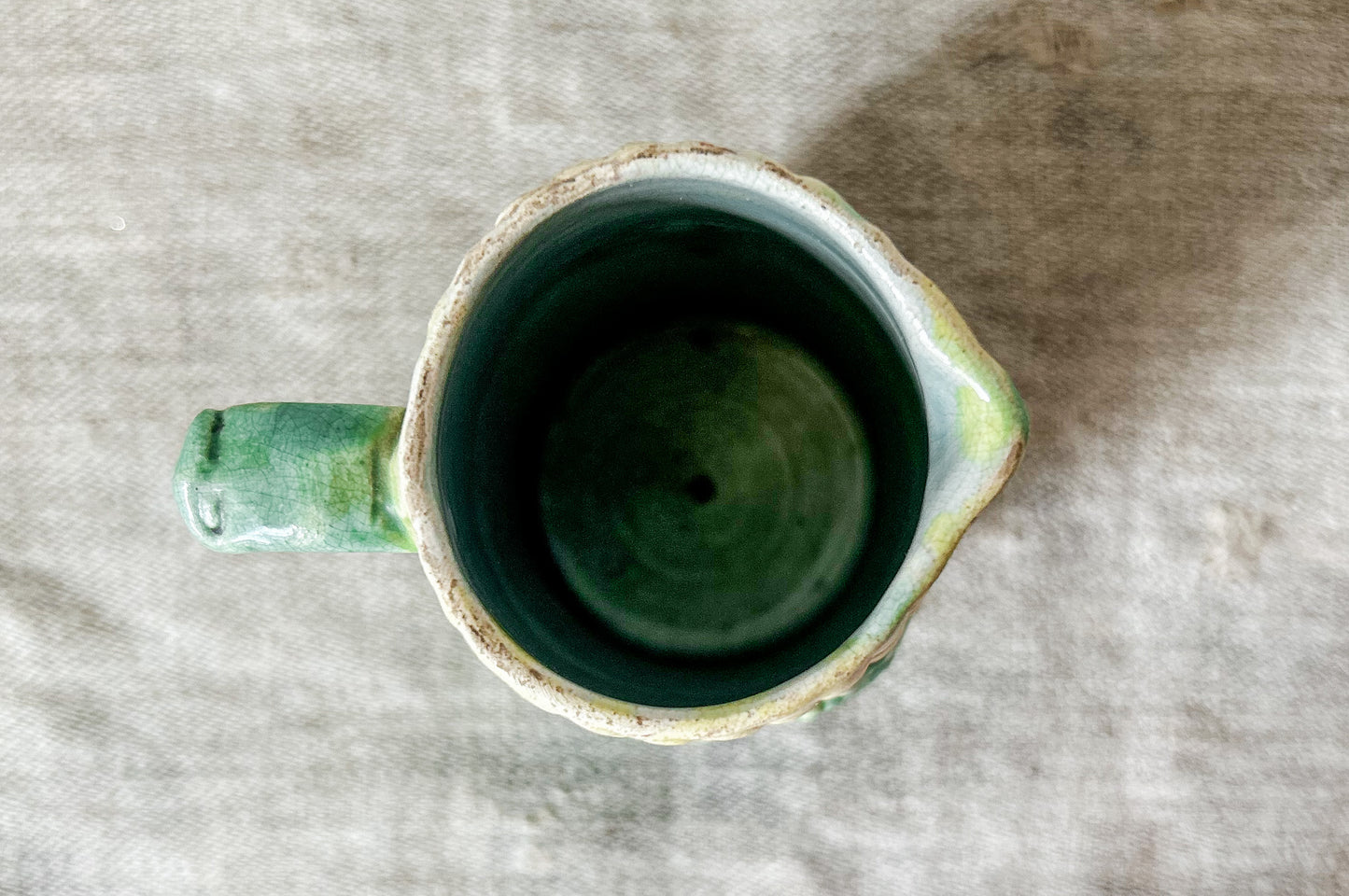 Antique Majolica Corn Creamer Pitcher