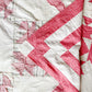 Set of Two Antique Matching Pink and White Broken Dishes Quilt TOPS, c1910