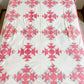 Set of Two Antique Matching Pink and White Broken Dishes Quilt TOPS, c1910