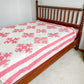 Set of Two Antique Matching Pink and White Broken Dishes Quilt TOPS, c1910