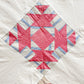 Set of Two Antique Matching Pink and White Broken Dishes Quilt TOPS, c1910