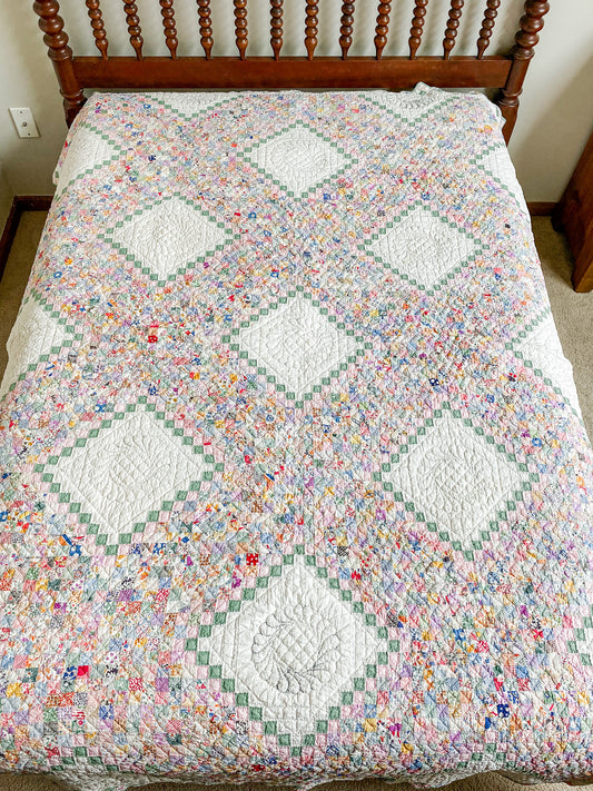 Vintage Postage Stamp Quilt
