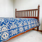 Antique Woven Blue and White Coverlet