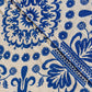 Antique Woven Blue and White Coverlet