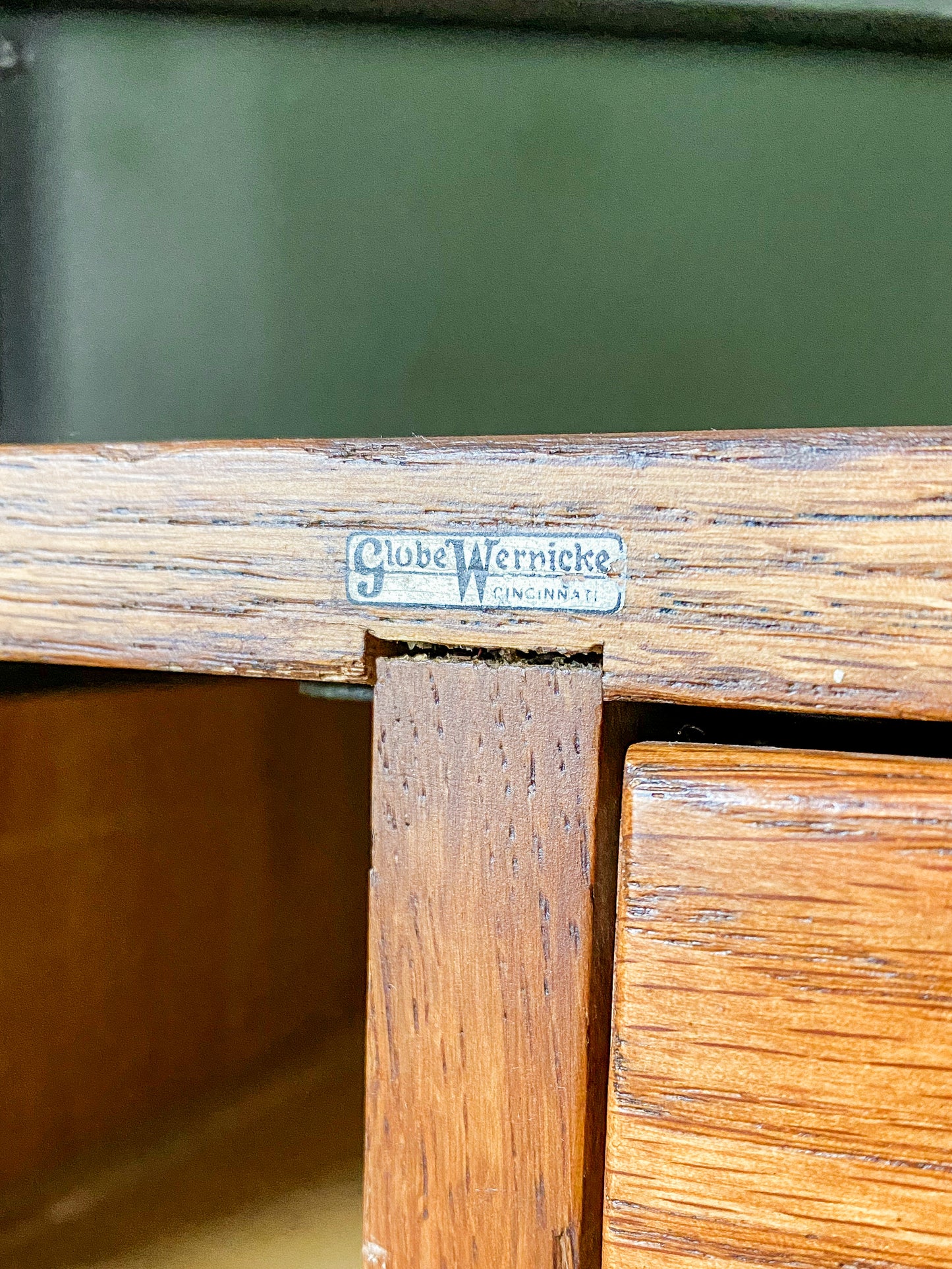 Vintage Globe Wernicke Two Drawer Library Card Catalog