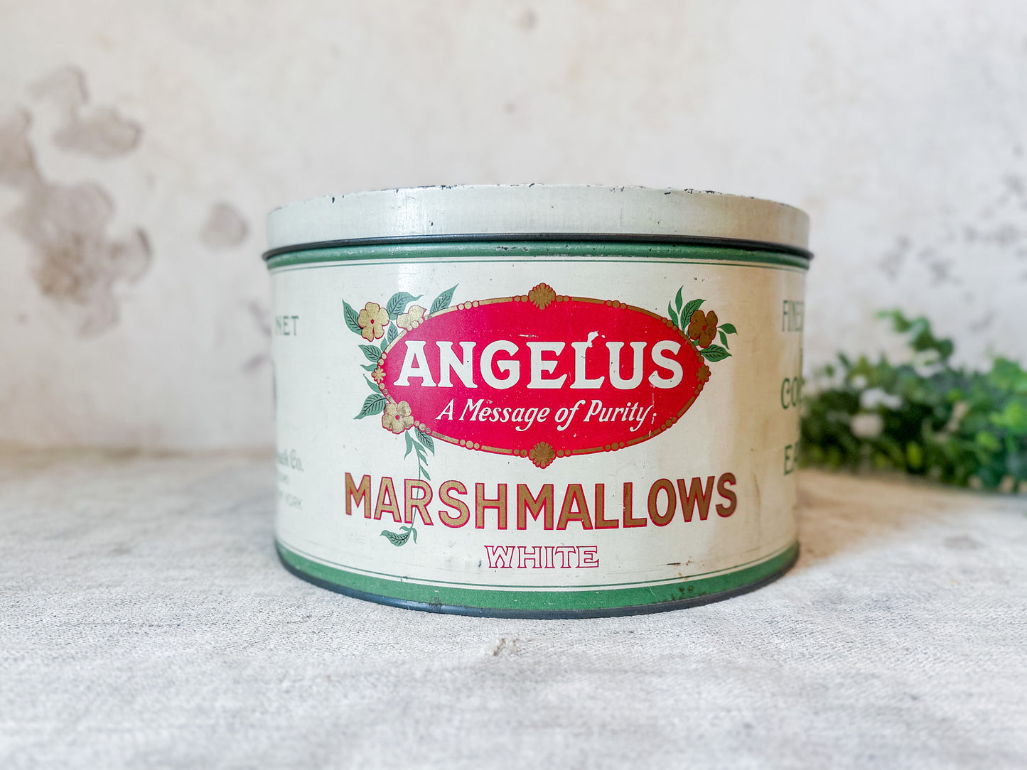 Antique Angelus Marshmallow 5 lb. Tin