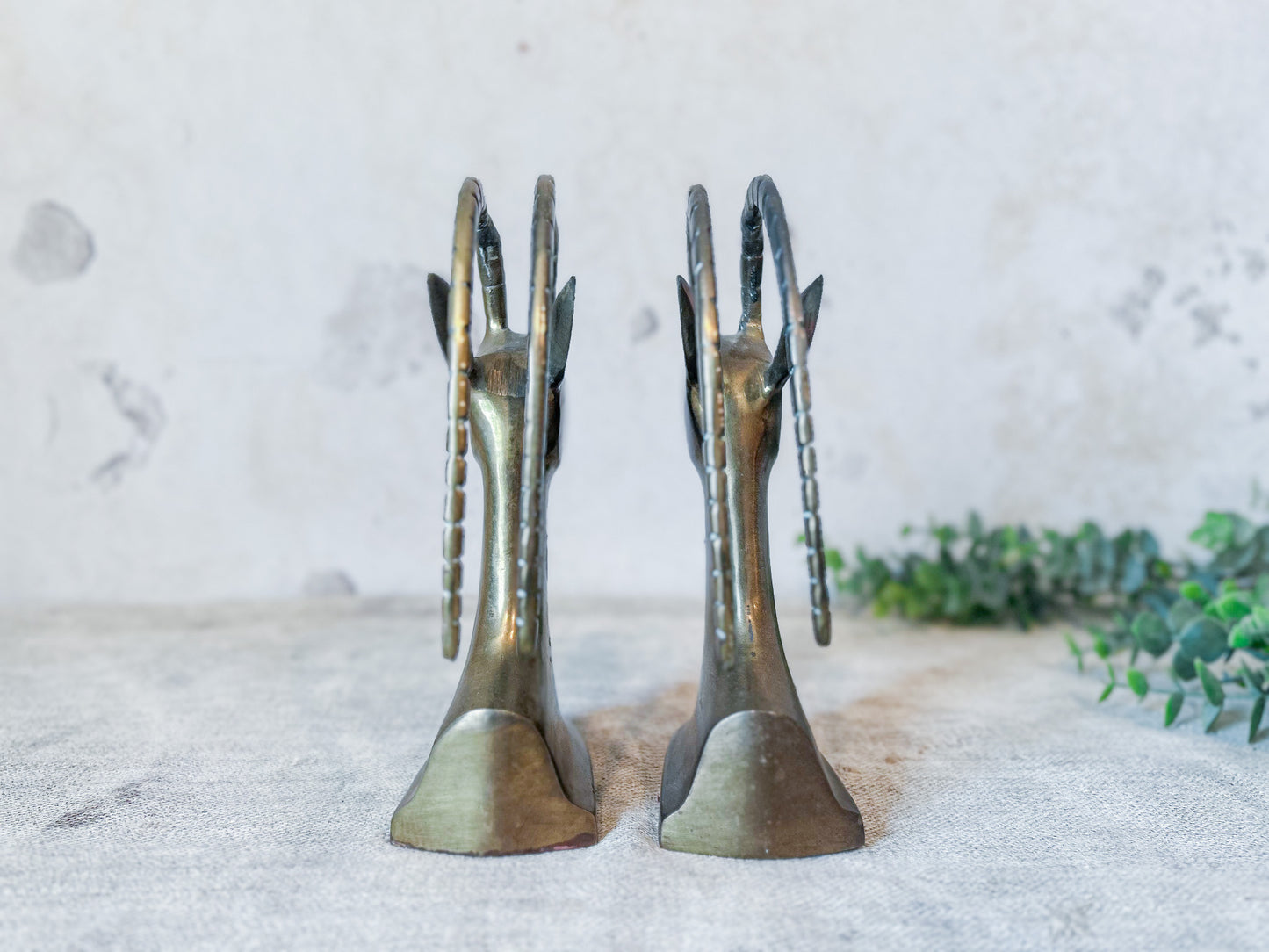 Vintage Brass Antelope Gazelle Bookends