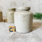CHOICE Antique English Stoneware Caviar Pickle Jars