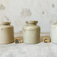 CHOICE Antique English Stoneware Caviar Pickle Jars