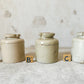 CHOICE Antique English Stoneware Caviar Pickle Jars