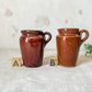 CHOICE Antique Brown Glazed Small Cream Jugs
