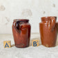CHOICE Antique Brown Glazed Small Cream Jugs
