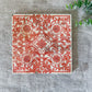 Antique Minton Orange Floral Ceramic Tile