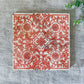 Antique Minton Orange Floral Ceramic Tile