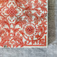 Antique Minton Orange Floral Ceramic Tile