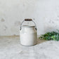 Antique Cream Color Salt Glaze Stoneware Crock with Handle
