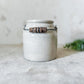 Antique Cream Color Salt Glaze Stoneware Crock with Handle