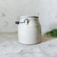 Antique Cream Color Salt Glaze Stoneware Crock with Handle
