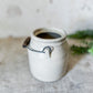 Antique Cream Color Salt Glaze Stoneware Crock with Handle