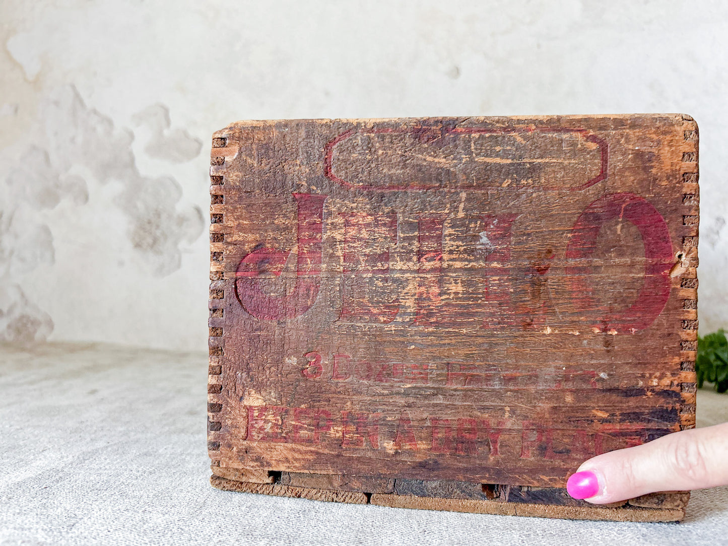 Vintage Jell-O Wood Shipping Crate Box